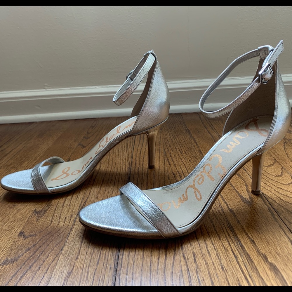 Sam Edelman Silver Leather Heels